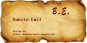 Babits Emil névjegykártya