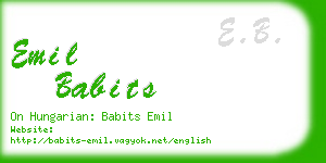 emil babits business card